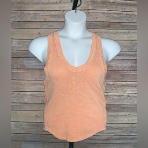 We The Free Peach Scoop Neck Ribbed Tank Top